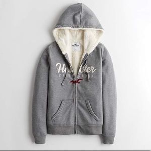 Sherpa-Lined Logo Full-Zip Hoodie